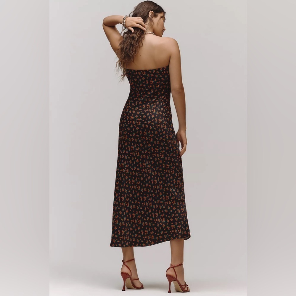 NWT! The Tilda Floral Strapless Black Slip Dress By Anthropologie - Multiple🚦 - Picture 4 of 13